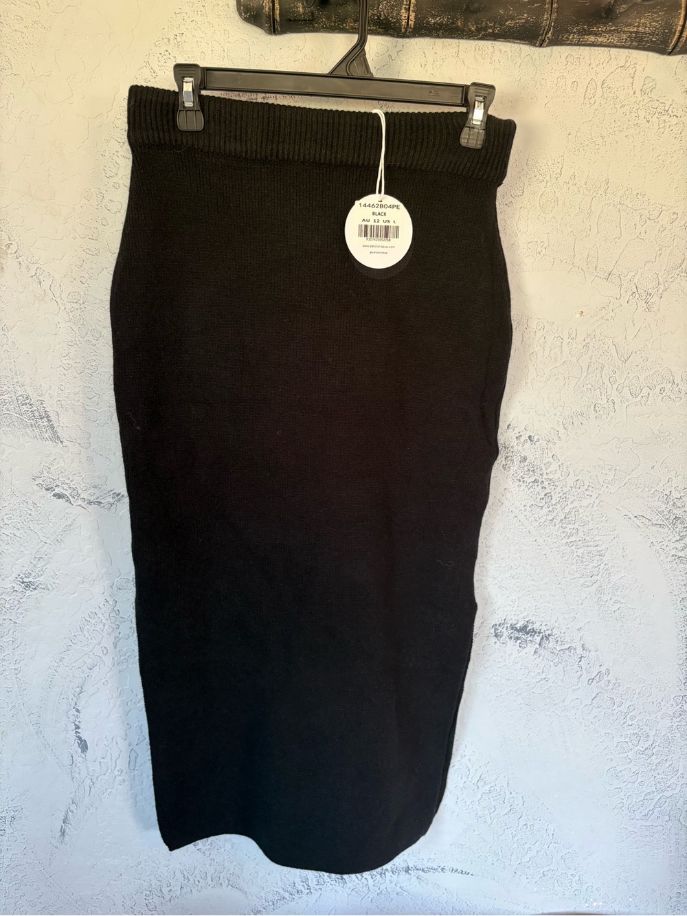 Petal & Pup Black Ribbed Knit Pencil Skirt